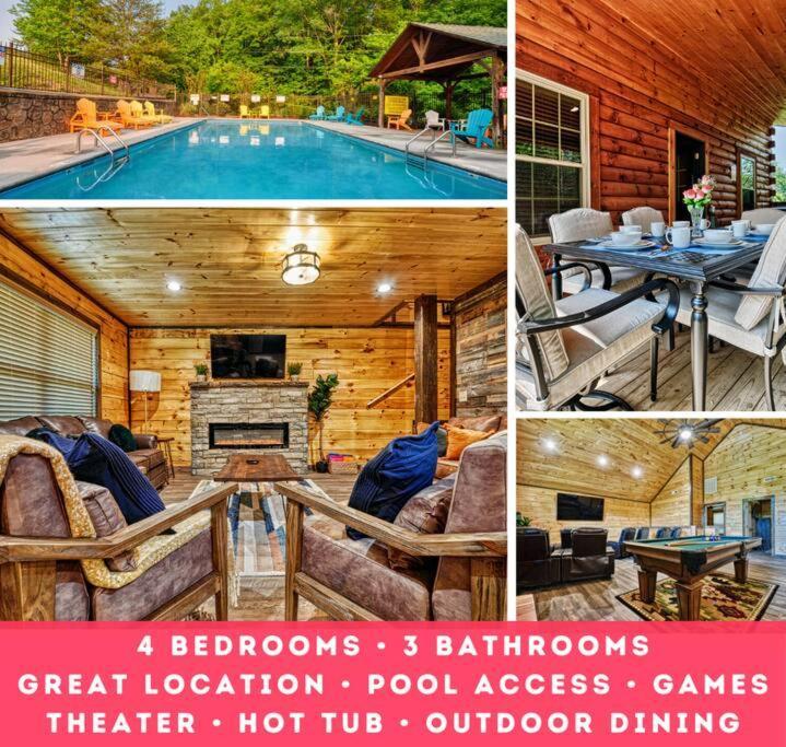 Adventure Retreat/Cabin/Pool+Hot Tub/Game Room+Theater Sevierville Luaran gambar